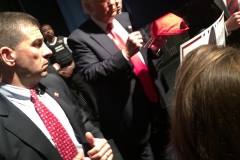 Walker made a bee-line to the front to get his hat signed! Waiting to Trump to make his way to us...